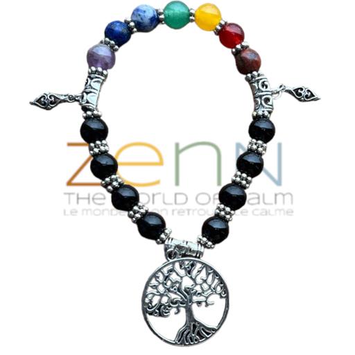 Chakra Stones With Tree Of Life Crystal BRACELET Balance Chakras Of Body Promotes Love Compassion An