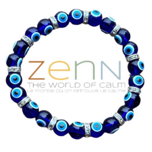 Evil Eye Bracelet Alternating With Crystal Rondelle Spacers After Two BEADS Channelize Positive Ener