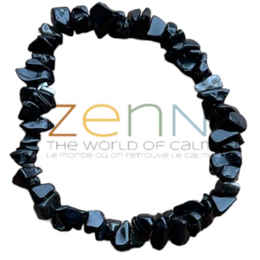 Black Obsidian Chip BRACELET Forms A Shield Against Negativity And Strengthens In Times Of Need 8Mm