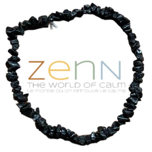 Black Tourmaline Stone Chip BRACELET Helps To Promote Positive Energy Protection & Good Luck 8Mm