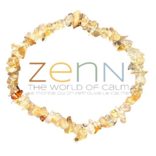 Citrine Stone Chip BRACELET For Intuition & Clarity Of Mind Promote Creativity Motivation 8Mm