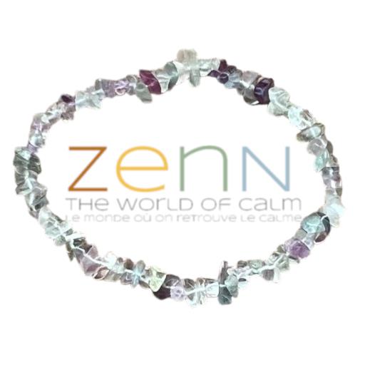 Multi Flourite Stone Chip BRACELET Helps Boosting Mental Clarity & Promoting Peace Of Mind 8Mm