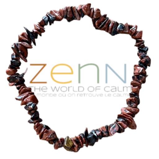 Mahogany Obsidian Stone Chip BRACELET Provides Stability And Helps To Release Negative ENERGIES From