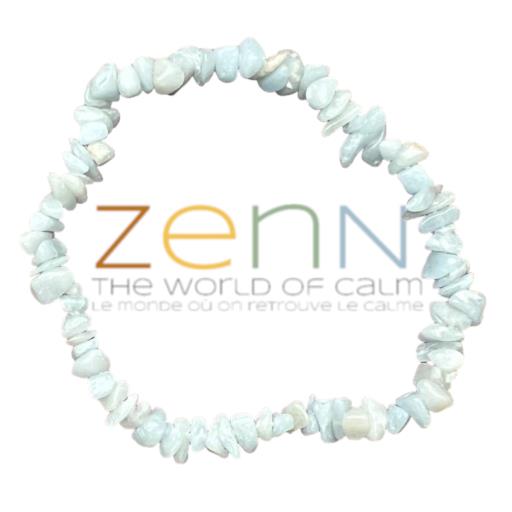 Angelite Stone Chip BRACELET Improves Communication Dispels Fear Anger & Anxiety 8Mm