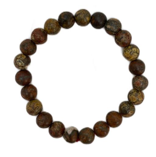 Leopard Skin Jasper BRACELET Aids In Spiritual Growth Astral Traveling And Past Life Clearing 8Mm