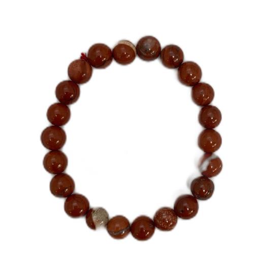 Red Jasper Ab BRACELET Soothes The Nerves Restores Balance And Aligns The Chakras 8Mm