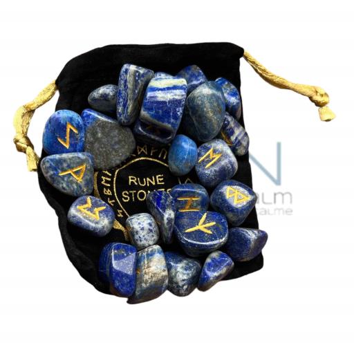 Lapis Lazuli Rune Set Excellent Feng Shui FIGURINE Symbolizes Prosperity Stability And Growth