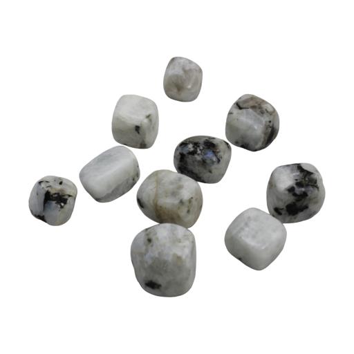 White RAINBOW Moon Tumbled Stones 500G / 1.10 Lb Per Bag