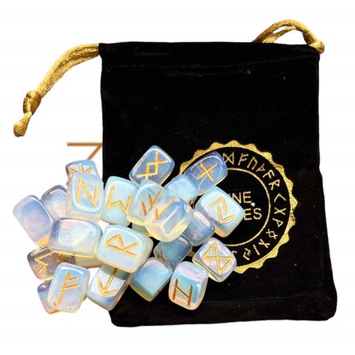 Opalite Rune Set Enhances Psychic Abilities Inner PEACE & Calmness And Increasing Energy