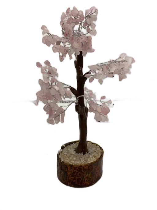 Rose Quartz Gemstone Tree EnCourages Mindfulness Heals Heart Chakra Grow Love And Pure Friendship (W