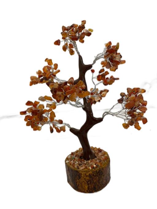 Red Carnelian Gemstone Tree Is Used For Boosting Energy Self-ConfidenCe And Passion (WOOD Base) 300 