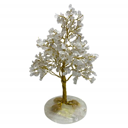 Clear Quartz Gemstone Tree (Clear Quartz Round Stone Base) 300 CHIPs