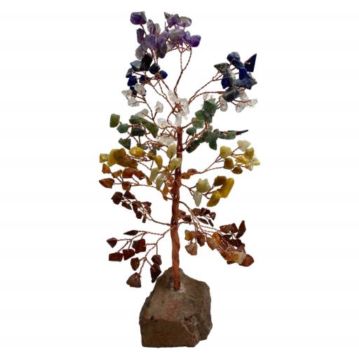 Seven Chakra Gemstone Tree (Red Jasper Rough Stone Base) 300 CHIPs