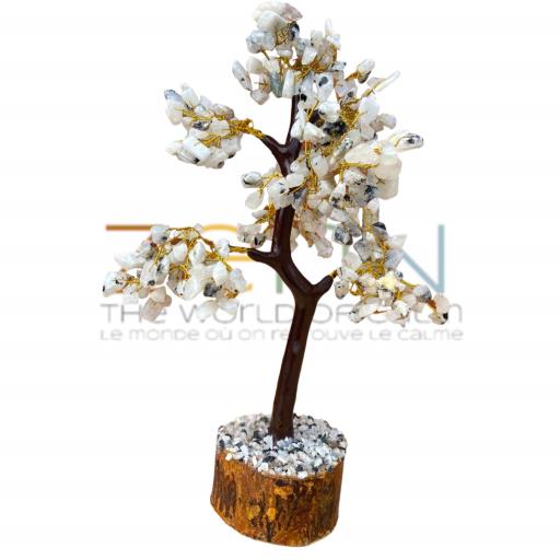 Moonstone Gemstone Tree Heighten Intuition & Inner Strength And Bringing Clarity To Thoughts (WOOD B