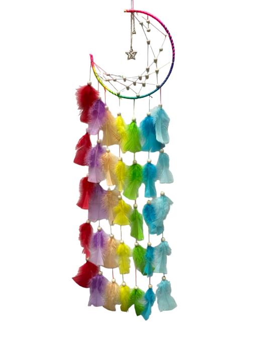 Rainbow Color DREAM CATCHER With Feathers Asst.