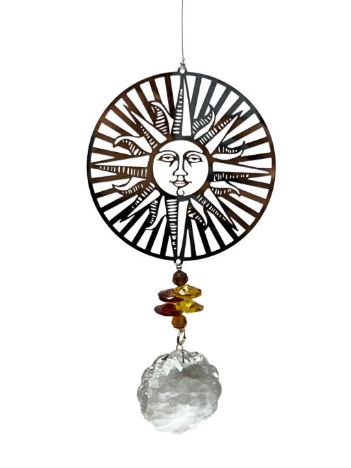 Stainless Steel Crystal Sundrop - Sun Face WIND CHIME