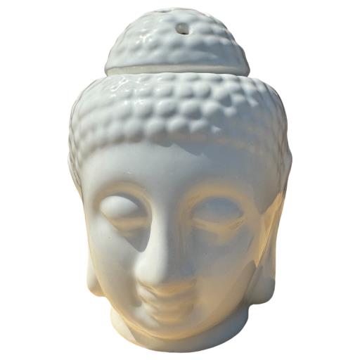 White Ceramic Buddha Head Oil Burner/Difuser TEALIGHT Holder  - Aromatherapy