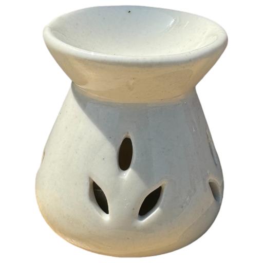 Ivory Ceramic Leaf Design Oil Burner/Difuser TEALIGHT Holder  - Aromatherapy