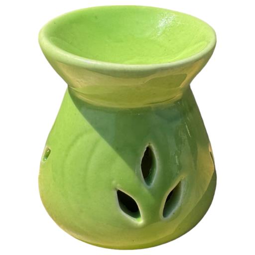 Green Ceramic Leaf Design Oil Burner/Difuser TEALIGHT Holder  - Aromatherapy